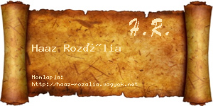 Haaz Rozália névjegykártya